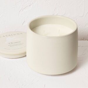 Casaluna 2 Wick Lidded “Cleanse” Scented Ceramic Jar Candle 15 oz. NWT